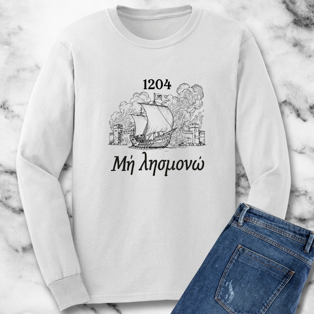 Never Forget 1204 Fall of Constantinople Byzantine Greek Unisex Long Sleeve Tee