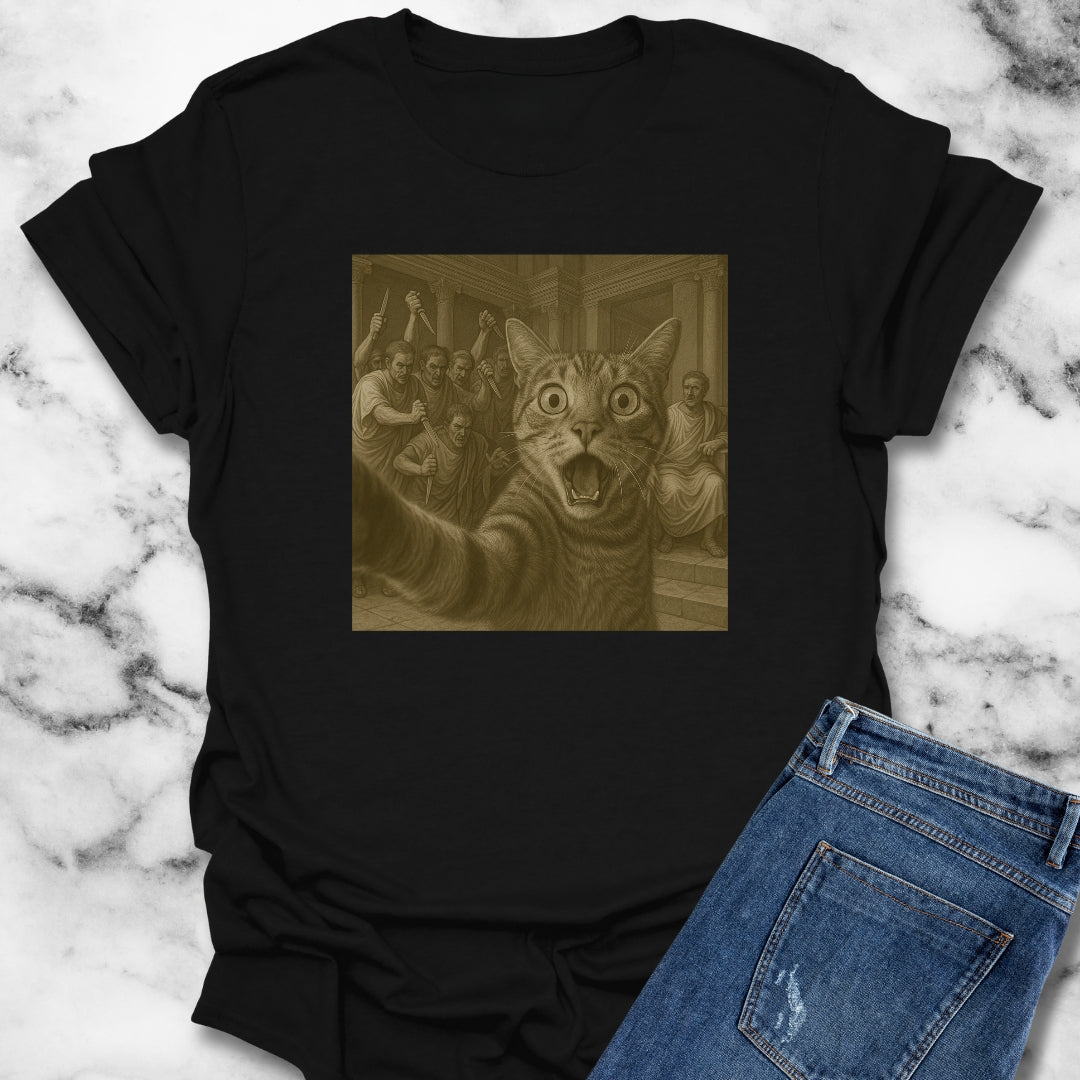 Cat Selfie Caesar Assassination T-Shirt