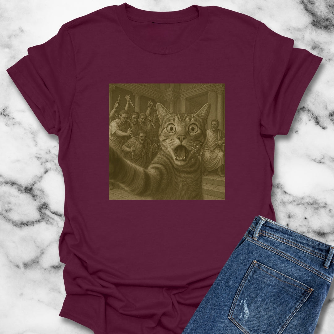 Cat Selfie Caesar Assassination T-Shirt