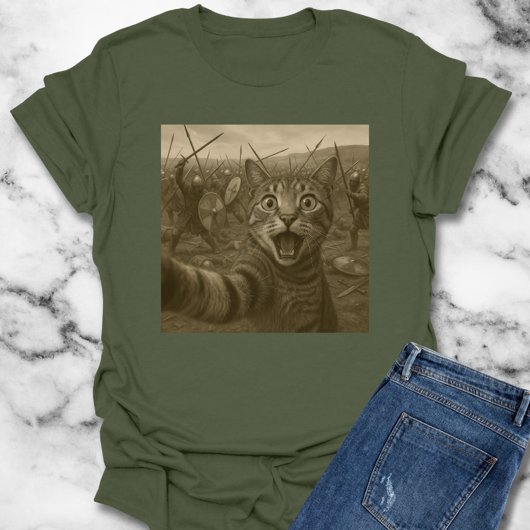 Cat Selfie Battle of Hastings Unisex Lightweight T-Shirt