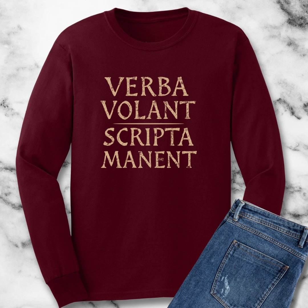 Verba Volant Latin Written Words Remain Unisex Long Sleeve Tee