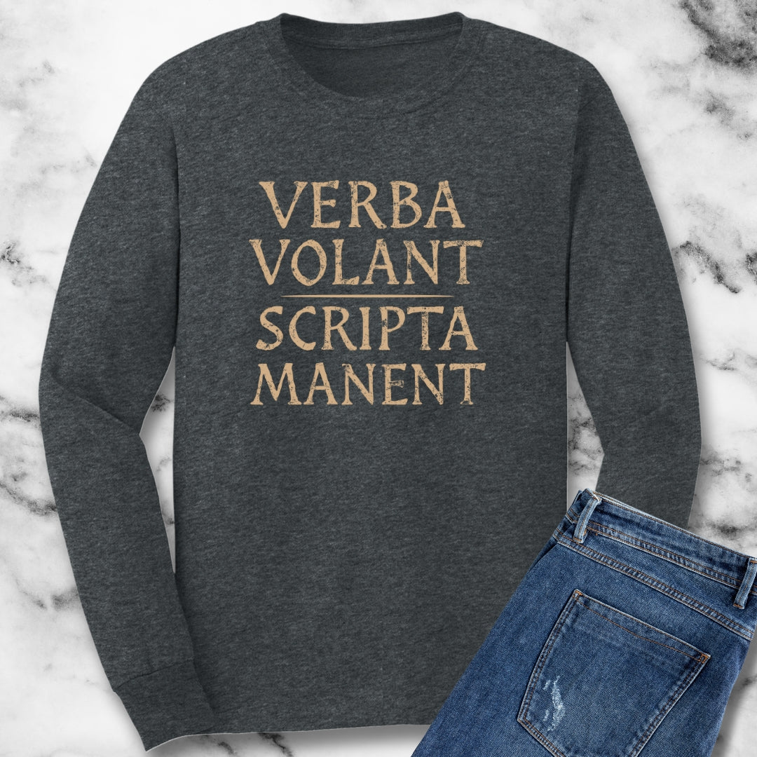 Verba Volant Latin Written Words Remain Unisex Long Sleeve Tee