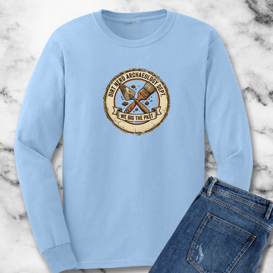 Dirt Nerd Archaeology Dept. Badge Long Sleeve Tee