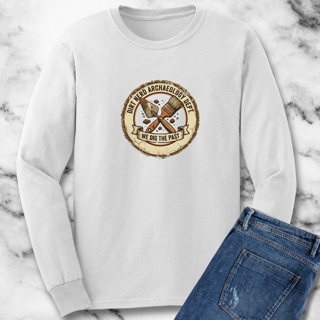 Dirt Nerd Archaeology Dept. Badge Long Sleeve Tee