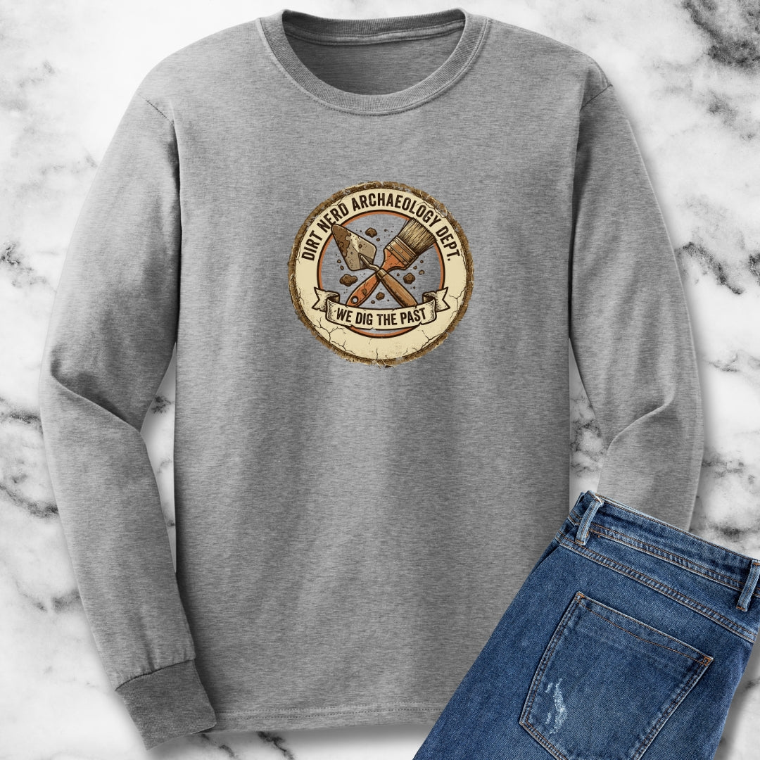 Dirt Nerd Archaeology Dept. Badge Long Sleeve Tee
