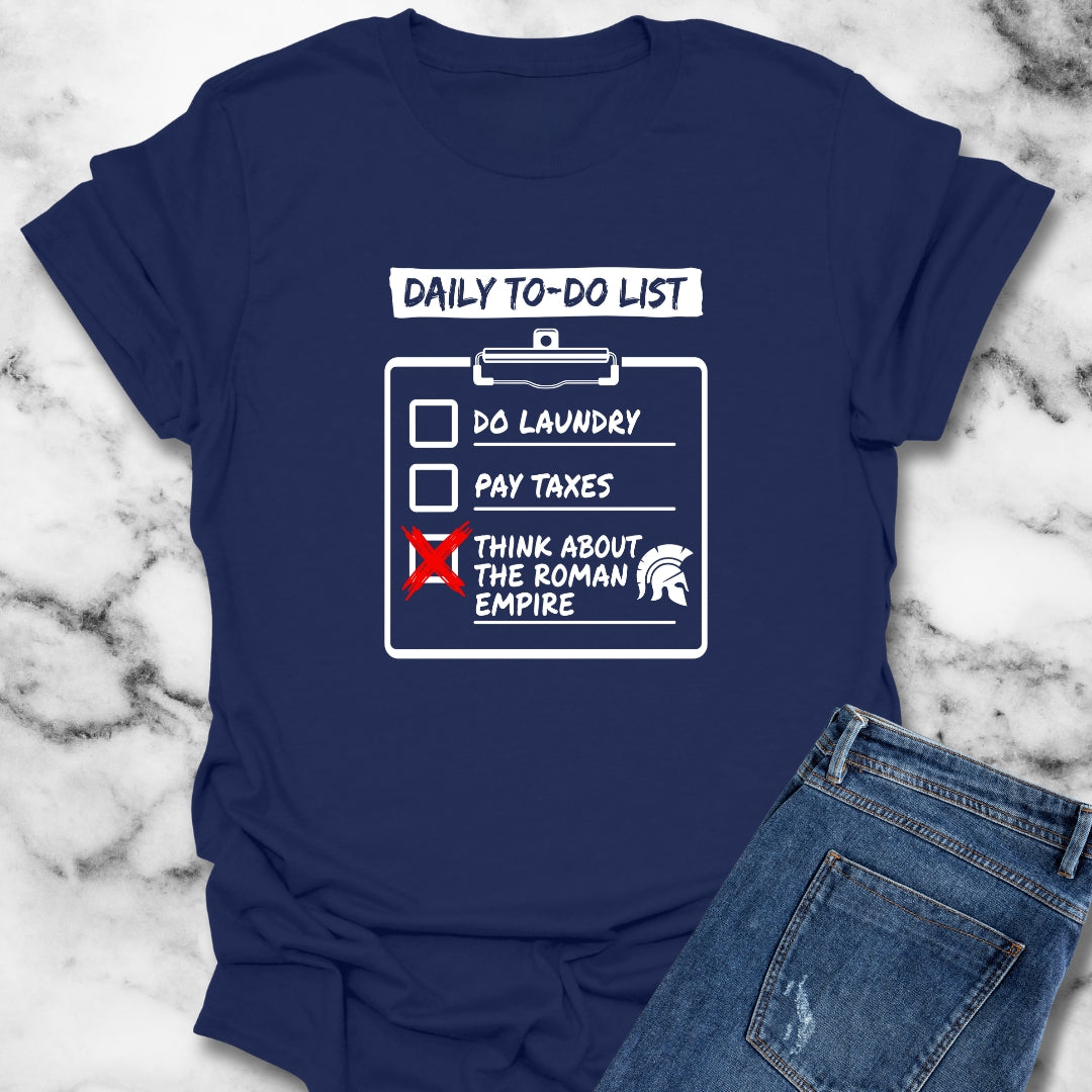 Think About Roman Empire To-Do List Unisex Lightweight T-Shirt