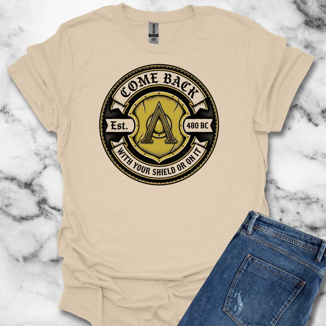 Spartan Quote With Shield Or On It Unisex Lightweight T-Shirt