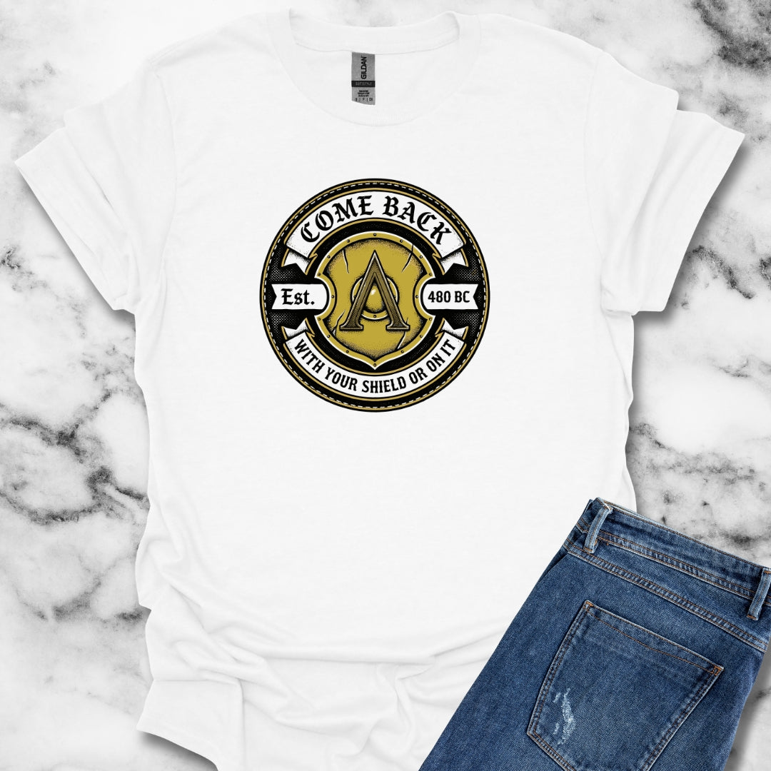 Spartan Quote With Shield Or On It Unisex Lightweight T-Shirt