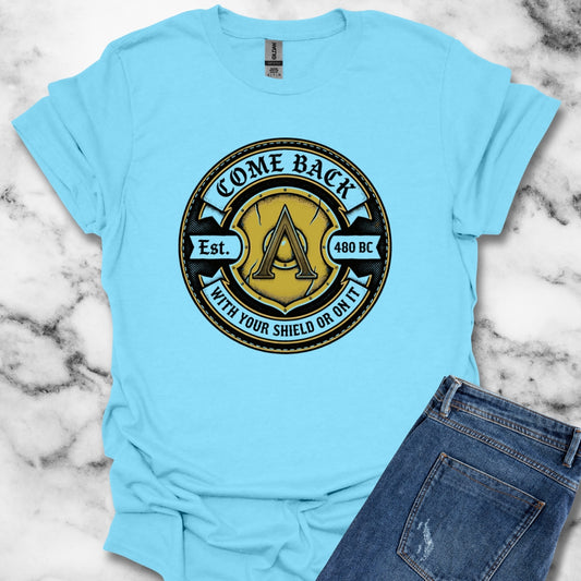 Spartan Quote With Shield Or On It Unisex Lightweight T-Shirt
