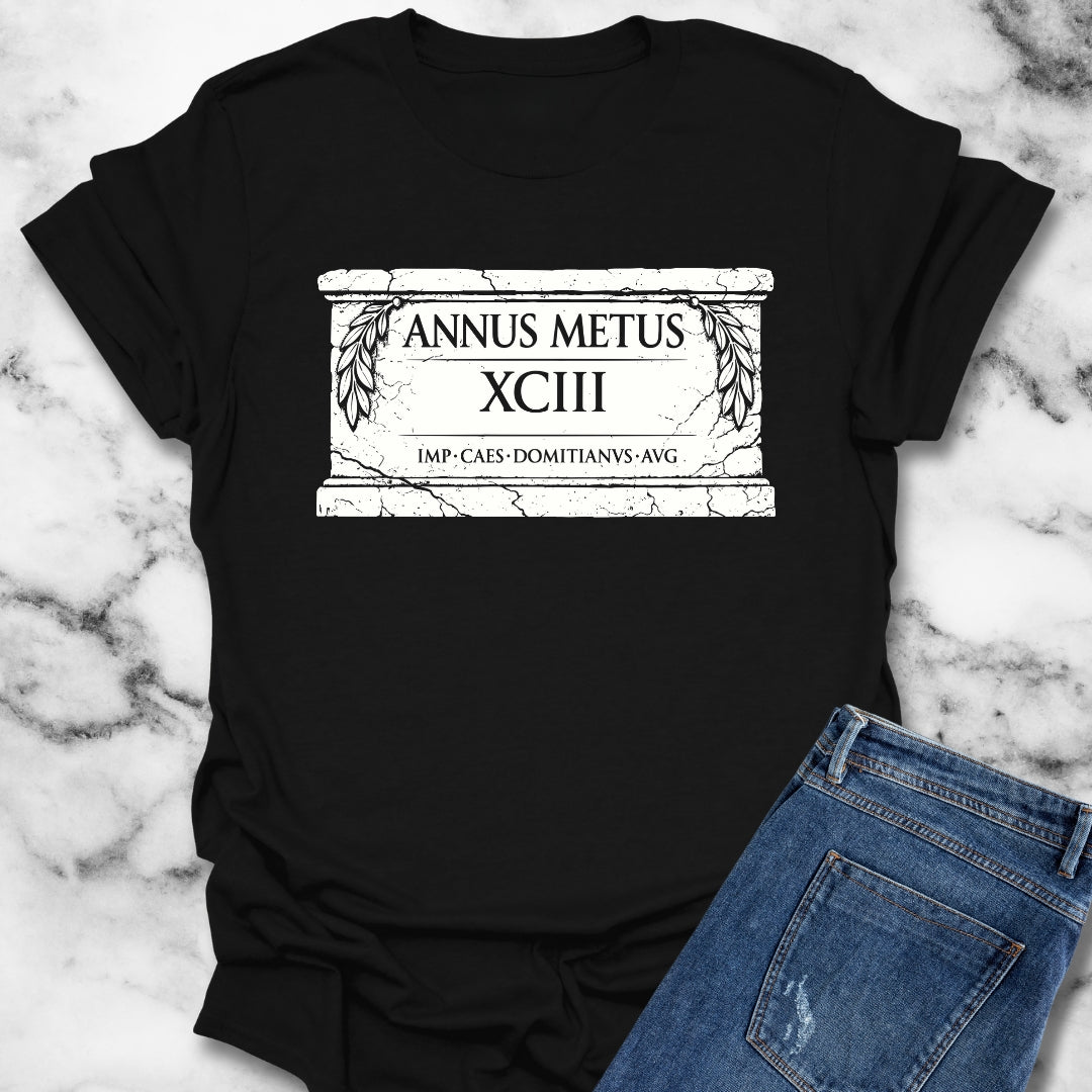 Emperor Domitian Year of Fear in Latin T-Shirt