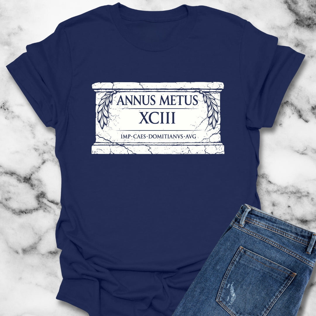 Emperor Domitian Year of Fear in Latin T-Shirt