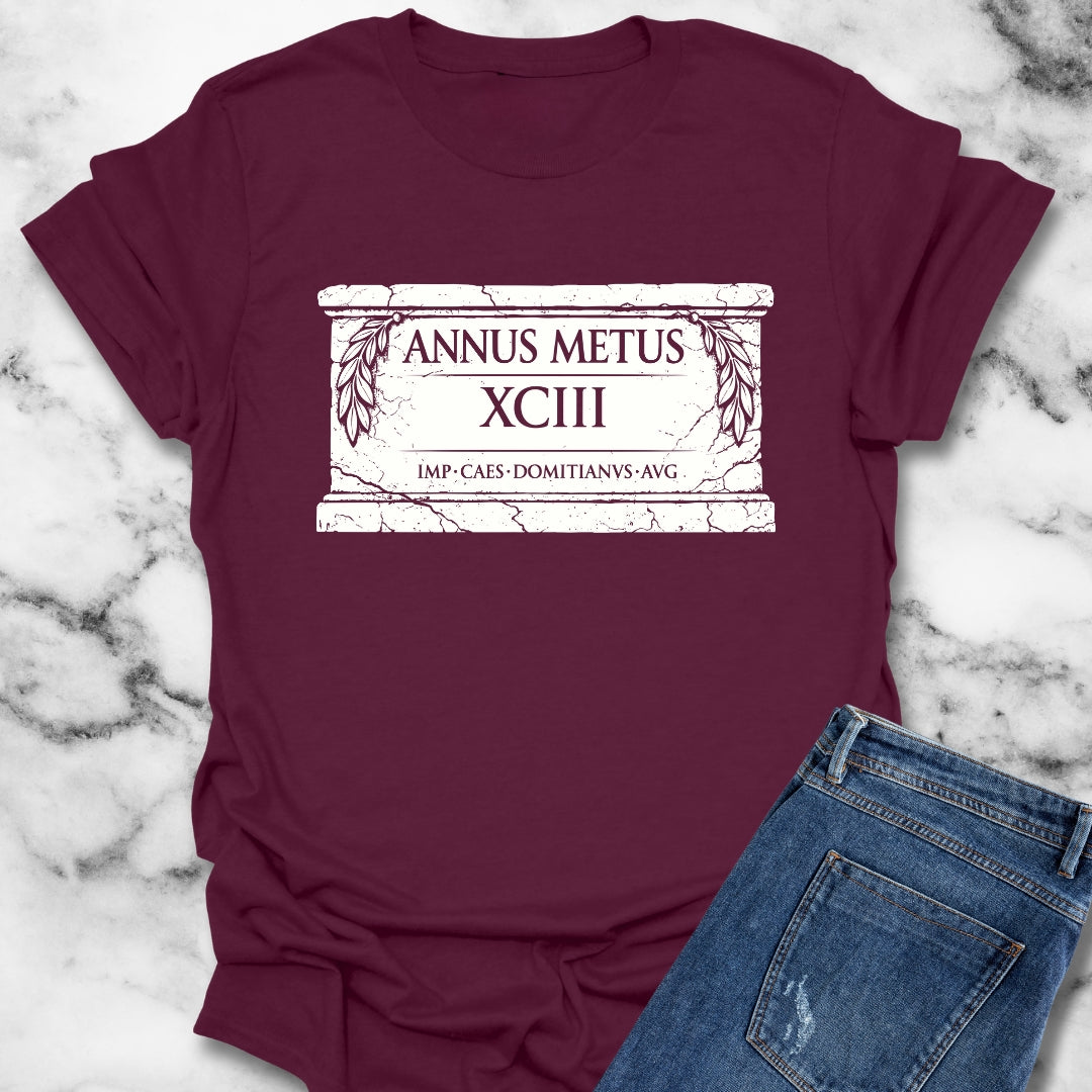 Emperor Domitian Year of Fear in Latin T-Shirt
