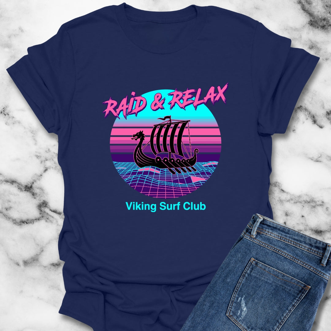 Viking Surf Club Raid & Relax Vaporwave T-Shirt