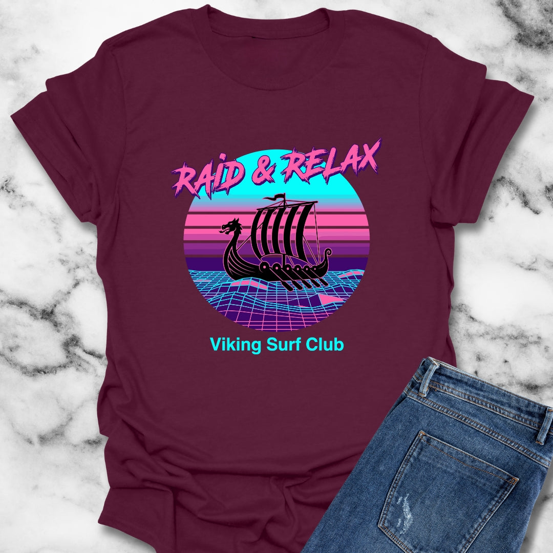 Viking Surf Club Raid & Relax Vaporwave T-Shirt