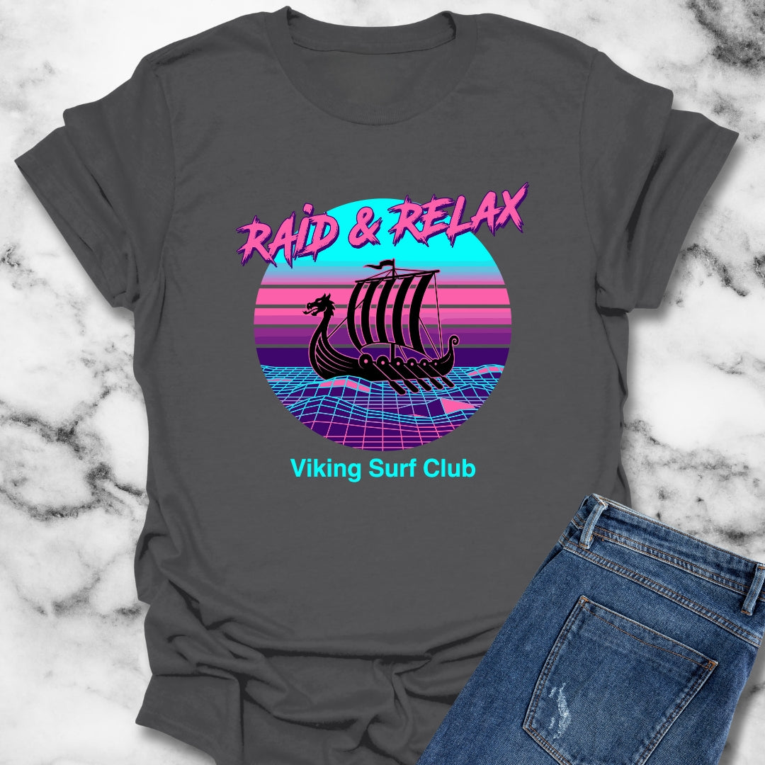 Viking Surf Club Raid & Relax Vaporwave T-Shirt