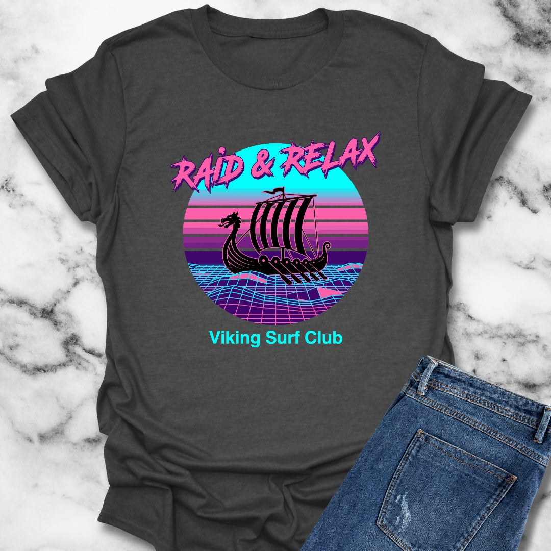 Viking Surf Club Raid & Relax Vaporwave T-Shirt