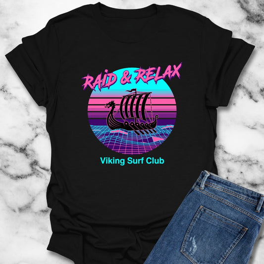 Viking Surf Club Raid & Relax Vaporwave T-Shirt
