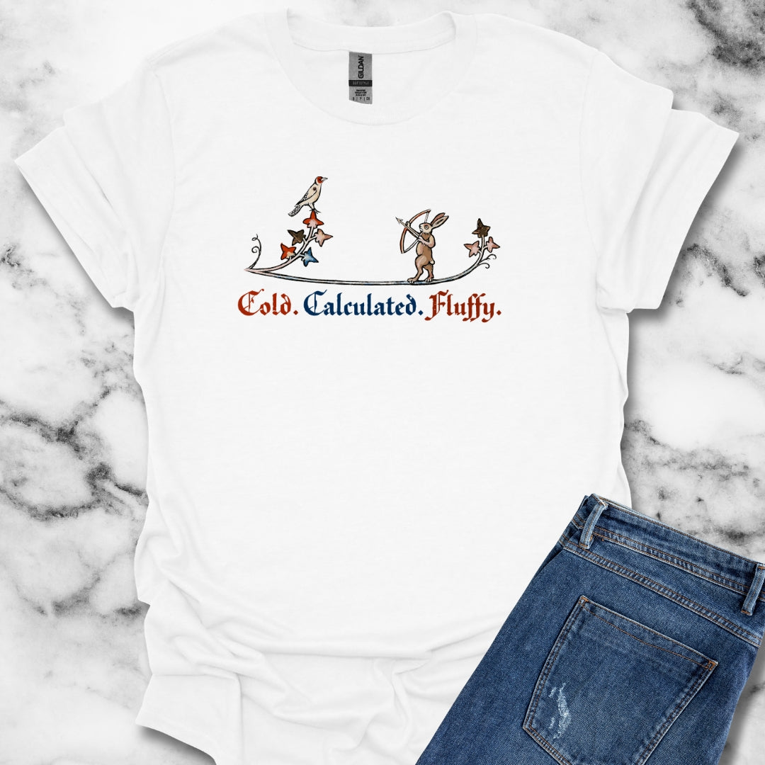 Cold Calculated Fluffy Rabbit Archer Medieval Marginalia Unisex Lightweight T-Shirt