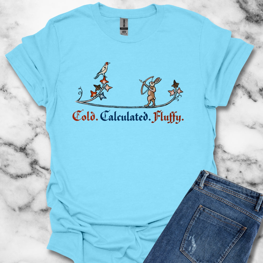 Cold Calculated Fluffy Rabbit Archer Medieval Marginalia Unisex Lightweight T-Shirt