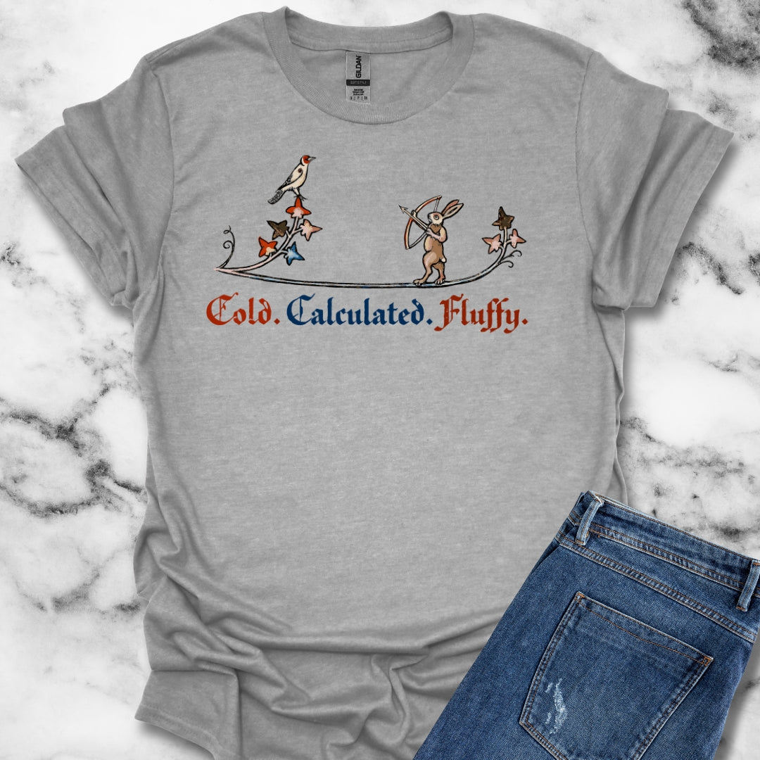 Cold Calculated Fluffy Rabbit Archer Medieval Marginalia Unisex Lightweight T-Shirt