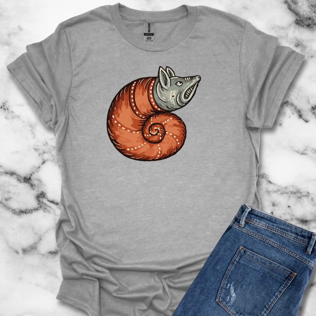 Snail Rat Hybrid Medieval Marginalia Unisex Lightweight T-Shirt