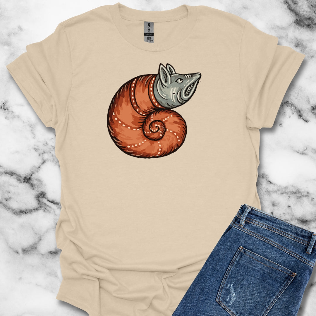 Snail Rat Hybrid Medieval Marginalia Unisex Lightweight T-Shirt