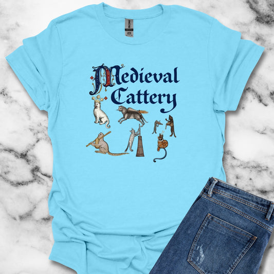 Medieval Cattery Cat Marginalia T-Shirt