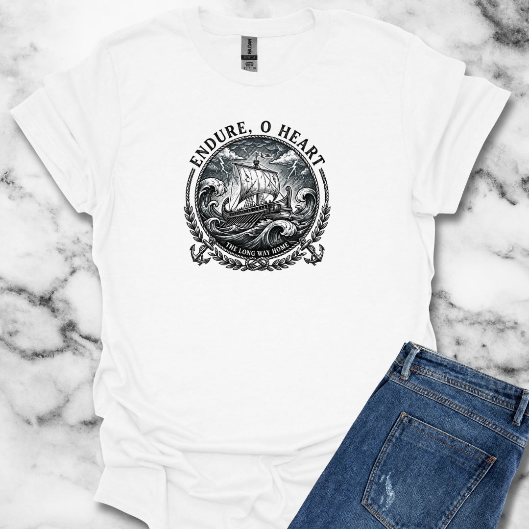 Odysseus Endure o Heart Quote Unisex Lightweight T-Shirt
