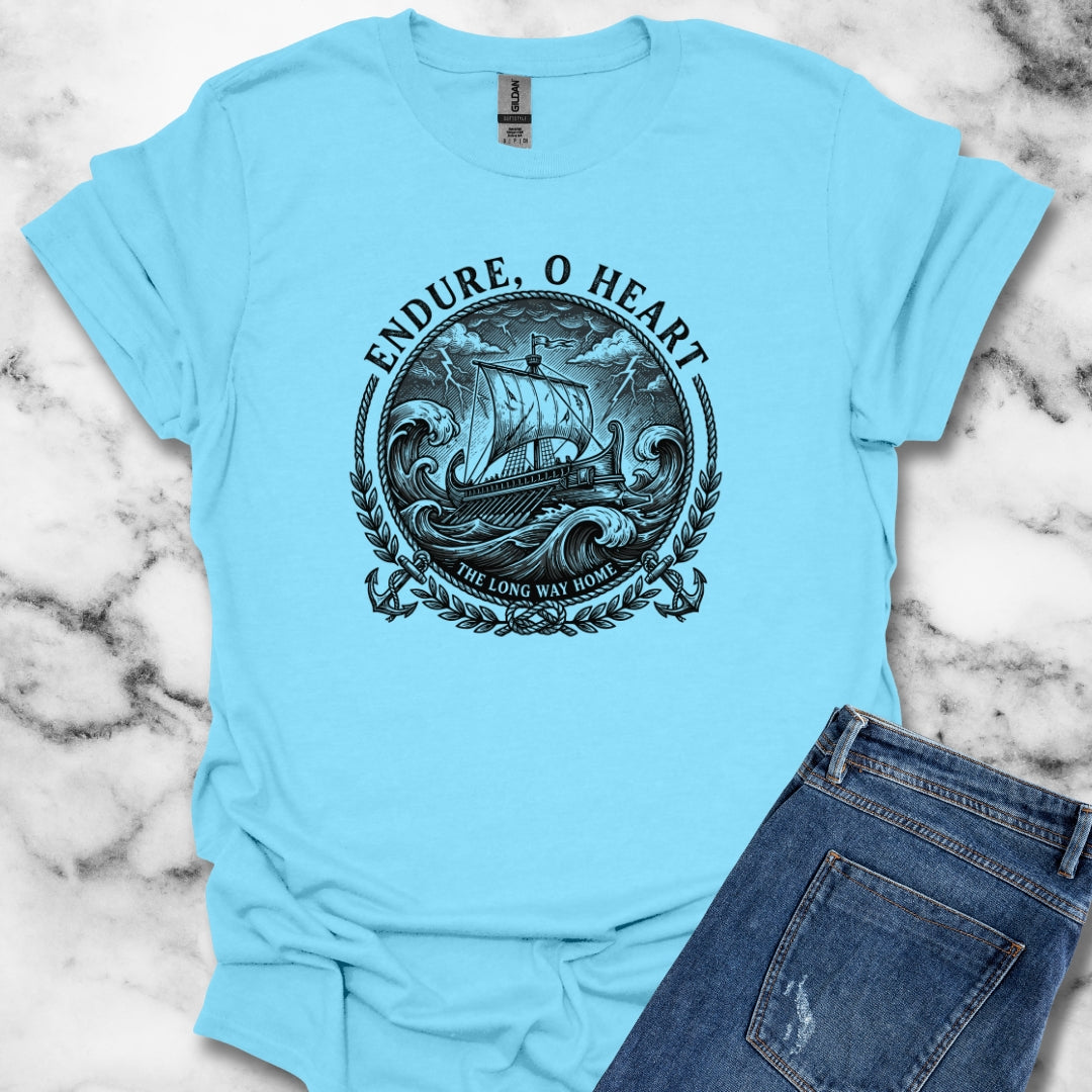 Odysseus Endure o Heart Quote Unisex Lightweight T-Shirt