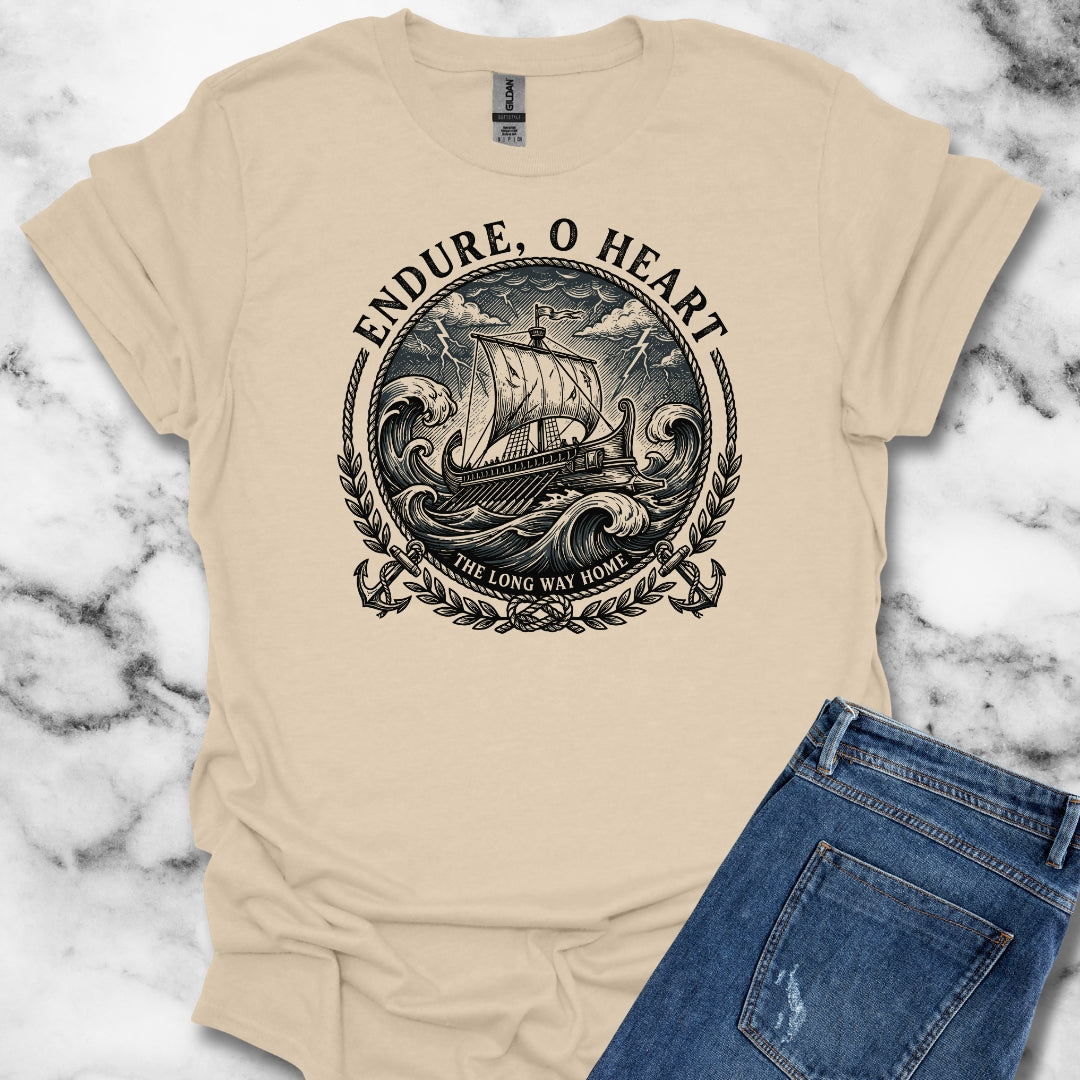 Odysseus Endure o Heart Quote Unisex Lightweight T-Shirt