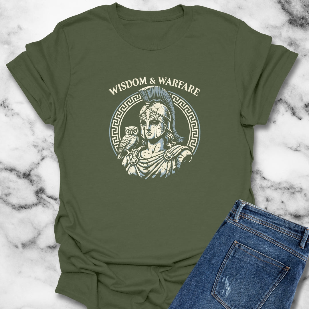 Athena Wisdom Warfare Owl T-Shirt