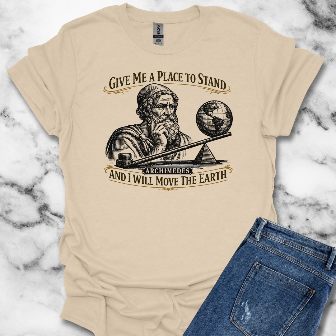 Archimedes Move Earth Quote T-Shirt