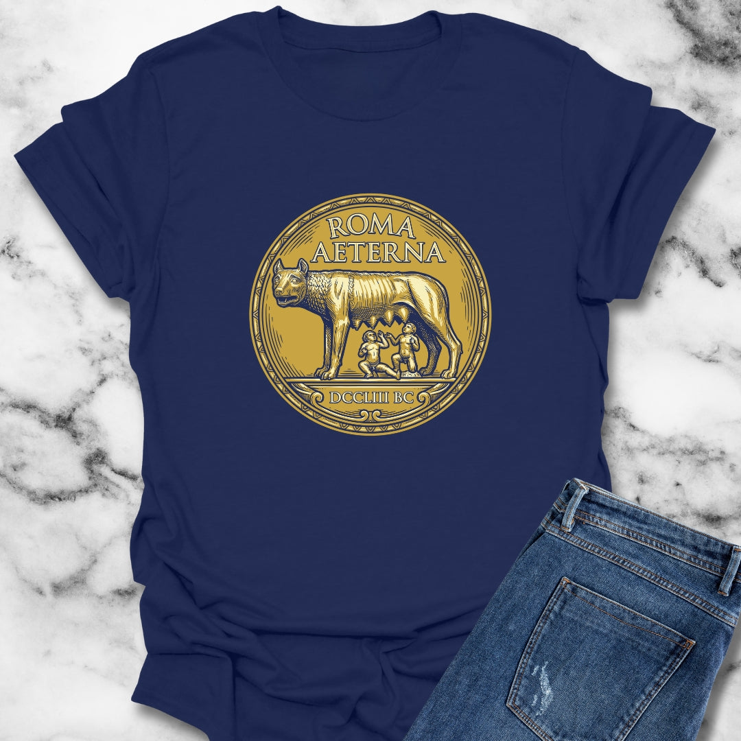 Roma Aeterna She Wolf Coin T-Shirt
