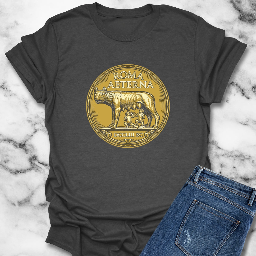 Roma Aeterna She Wolf Coin T-Shirt