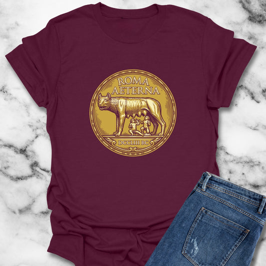 Roma Aeterna She Wolf Coin T-Shirt