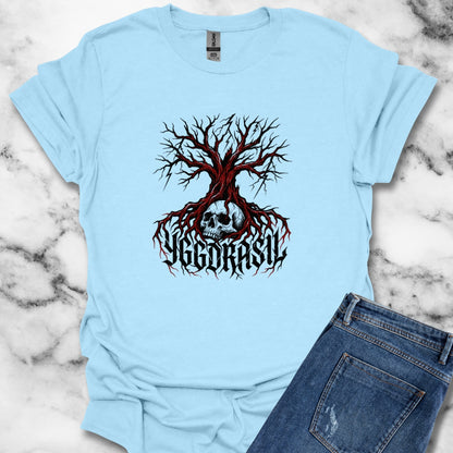 Yggdrasil Tree with Skull Unisex Lightweight T-Shirt