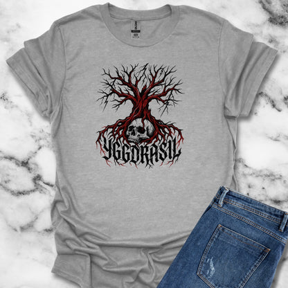 Yggdrasil Tree with Skull Unisex Lightweight T-Shirt