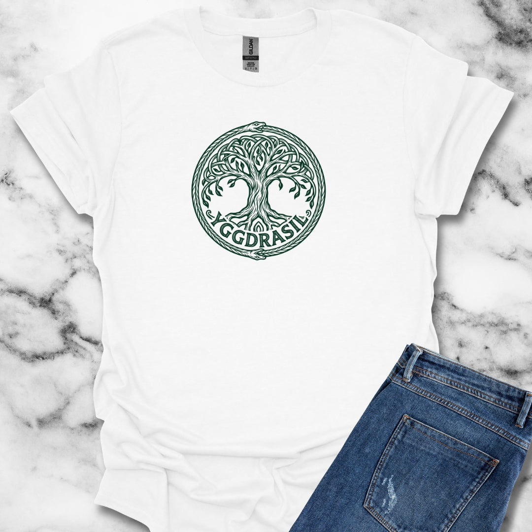 Yggdrasil Tree with Skull Unisex Lightweight T-Shirt