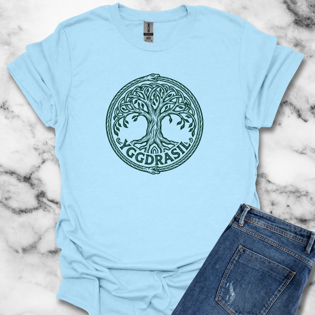 Yggdrasil Tree with Skull Unisex Lightweight T-Shirt