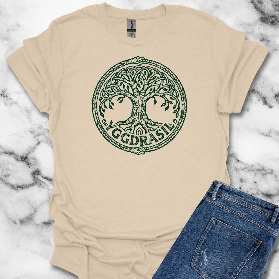 Yggdrasil Tree with Skull Unisex Lightweight T-Shirt