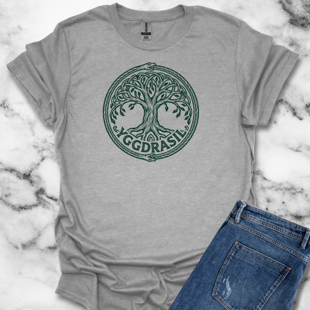 Yggdrasil Tree with Skull Unisex Lightweight T-Shirt