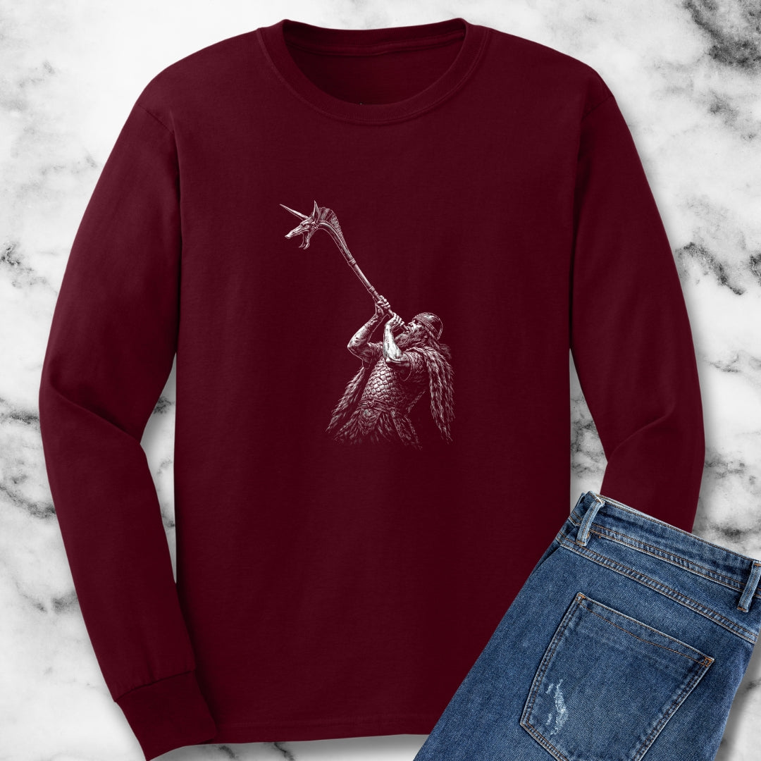 Celtic Warrior with Carnyx Long Sleeve Tee