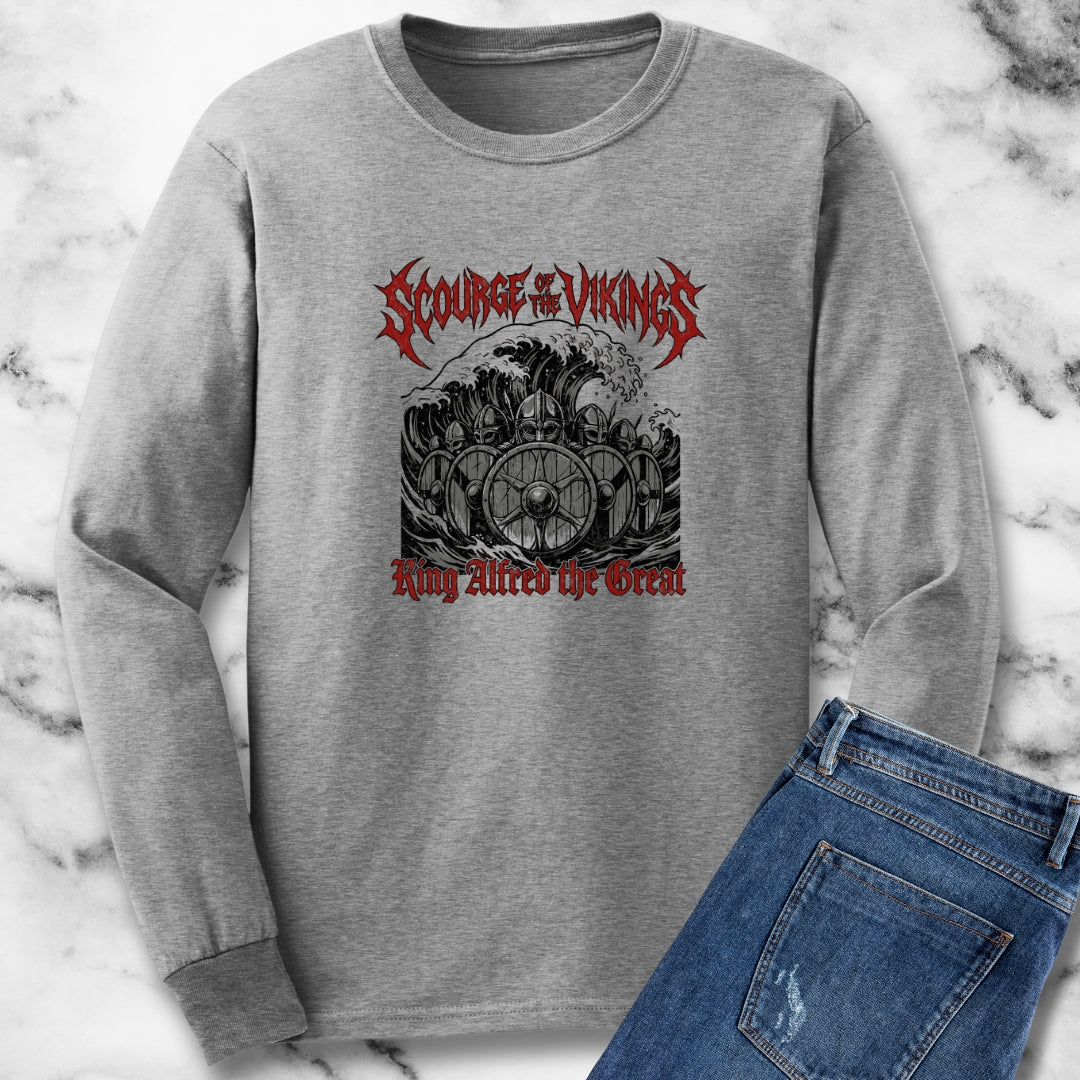 King Alfred Scourge of the Vikings Long Sleeve Tee