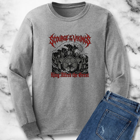 King Alfred Scourge of the Vikings Long Sleeve Tee
