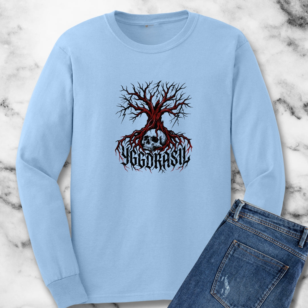 Yggdrasil Tree with Skull Long Sleeve Tee