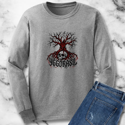 Yggdrasil Tree with Skull Long Sleeve Tee