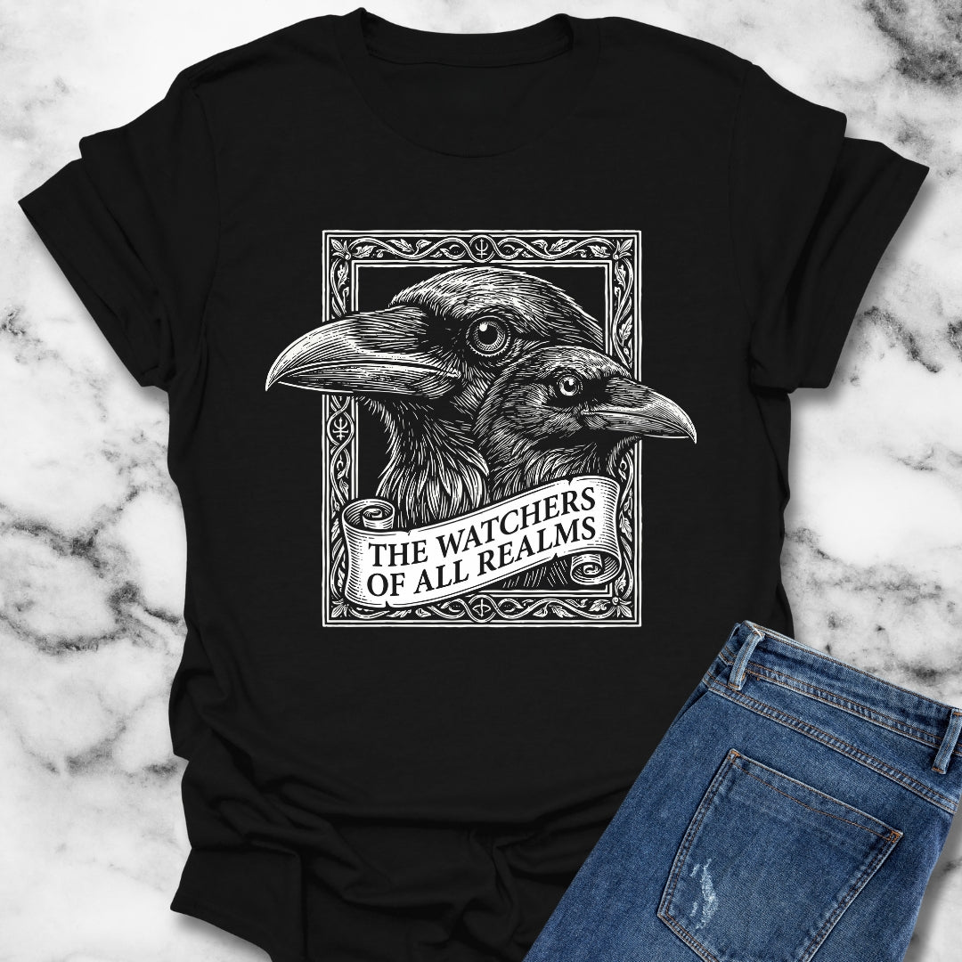 Huginn and Muninn Odin Ravens the Watchers T-Shirt