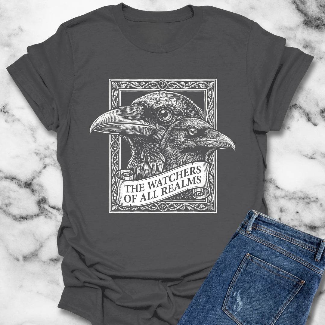 Huginn and Muninn Odin Ravens the Watchers T-Shirt