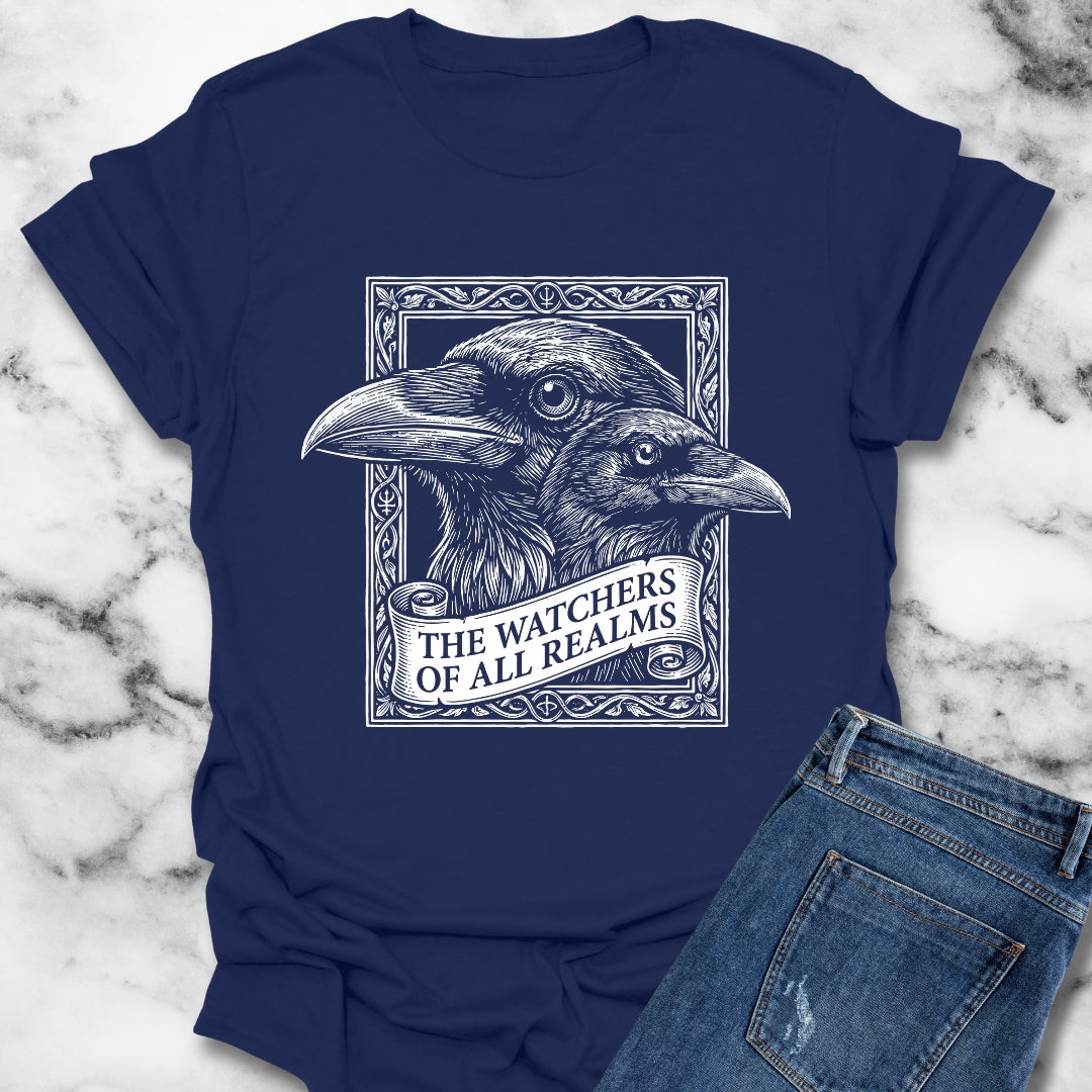 Huginn and Muninn Odin Ravens the Watchers T-Shirt