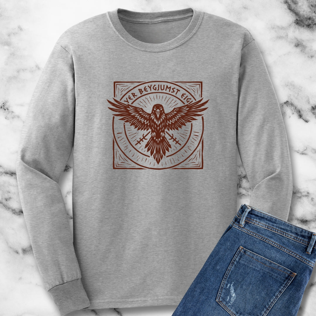 Celtic Raven We Will Not Bow Long Sleeve Tee